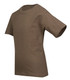 A children's regular T-shirt in olive green, featuring short sleeves and a crew neckline. It has a logo.