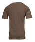 A kid's regular T-shirt in olive green, featuring a plain back without any visible branding or design.