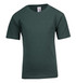 A green kid's regular T-shirt with short sleeves and a plain design, featuring a logo label on the neckline.