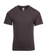 A dark grey kid's regular T-shirt with short sleeves and a classic round neckline. It features a label inside. A dark grey kid's regular T-shirt with short sleeves and a classic round neckline. It features a label inside.