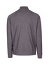 A heather grey men's jacket featuring a high collar and long sleeves, with a logo on the back. A heather grey men's jacket featuring a high collar and long sleeves, with a logo on the back.
