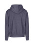 A heather grey hoodie with a back view, featuring a hood and a relaxed fit. Includes a small logo on the back. A heather grey hoodie with a back view, featuring a hood and a relaxed fit. Includes a small logo on the back.