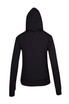 A black hoodie with long sleeves and a hood, featuring a fitted design and a logo. A black hoodie with long sleeves and a hood, featuring a fitted design and a logo.