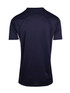 A navy blue men's t-shirt with a sleek design and a logo on the back. Made from cool dry fabric.