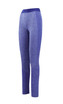 A pair of seamless leggings in a vibrant blue colour with a contrasting waistband. Features a logo on the waistband.