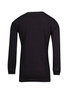 A black long sleeve children's t-shirt with a plain back design and fitted sleeves. A black long sleeve children's t-shirt with a plain back design and fitted sleeves.