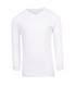 A white long sleeve T-shirt featuring a simple design and a small logo on the side. A white long sleeve T-shirt featuring a simple design and a small logo on the side.