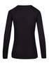 A black long sleeve T-shirt with a fitted design and raglan sleeves. The back view shows a smooth fabric finish. A black long sleeve T-shirt with a fitted design and raglan sleeves. The back view shows a smooth fabric finish.