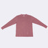 A stone wash long sleeve T-shirt in a soft mauve colour, featuring a simple design and a logo.