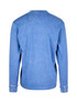 A stone wash long sleeve T-shirt in a light blue colour, featuring a back view design. Includes a logo.
