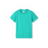 A turquoise Kids Accelerator Cool-Dry T-shirt with a fitted design and logo.