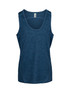 A navy blue kids' singlet made of 100% polyester, featuring a rounded neckline and an interior logo tag.