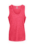 A bright pink polyester singlet with a scooped neckline and a fitted design. It features a logo on the label.