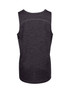 A black 100% polyester singlet for kids, featuring a smooth back design and a logo.