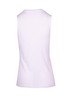 A white sleeveless tee with a fitted design, featuring a clean back without any visible logos. A white sleeveless tee with a fitted design, featuring a clean back without any visible logos.