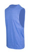 A sleeveless tee in heather blue fabric, featuring a simple design and a small logo. Suitable for casual wear. A sleeveless tee in heather blue fabric, featuring a simple design and a small logo. Suitable for casual wear.