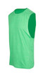 A sleeveless green tee from the Greatness Range with a simple design and a logo on it.