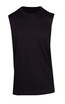 A black sleeveless tee from the Greatness Range, featuring a simple design and a branding logo. A black sleeveless tee from the Greatness Range, featuring a simple design and a branding logo.