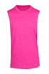 A sleeveless tee from the Greatness Range in vibrant heather pink, featuring a subtle texture and a logo.