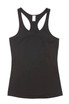 A black kids' T-back singlet with a racerback design. It includes a small logo at the neckline.