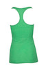 A green women's athletic T-back singlet featuring a fitted design and a logo.
