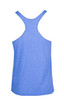 A blue athletic T-back singlet featuring a racerback design and a simple style. It has a logo on the back.
