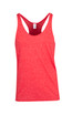 A red athletic T-back singlet with a comfortable, sleeveless design and a logo.