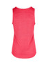 A pink women's singlet made from 100% polyester, featuring a simple design with a rounded neckline and no sleeves.