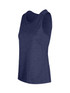 Navy blue women's singlet made from 100% polyester, featuring a fitted design and a logo.