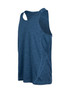 A blue men's singlet made from 100% polyester, featuring a sporty design and curved seams. A blue men's singlet made from 100% polyester, featuring a sporty design and curved seams.