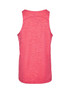 A pink men's singlet made from 100% polyester, featuring a plain back and a logo.