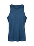 A blue singlet made of 100% polyester, featuring a logo and a lightweight design.