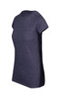 A dark navy women's athletic t-shirt with a rounded neckline and short sleeves, featuring a logo.