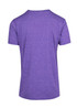 A heather purple unisex T-shirt with a round neckline and short sleeves, featuring a logo.