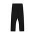 A pair of black women's high-rise 3/4 leggings with a wide waistband. The leggings have a smooth finish and no visible details.