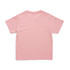 A pink kids' T-shirt with short sleeves, featuring a plain back design and no visible logos or patterns.