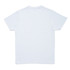 A plain white unisex T-shirt with short sleeves, featuring a logo on the back. A plain white unisex T-shirt with short sleeves, featuring a logo on the back.