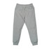 Men's three-layer cotton sandwich pants in light grey, featuring an elastic waistband and cuffs, with branding visible.