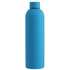 A drink bottle in a vibrant blue colour with a sleek, smooth design and a screw-top lid, featuring a logo.