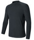 A long-sleeve kids' rashie in dark green, featuring a round neck and a fitted silhouette. It has a logo.