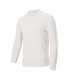 A white long-sleeved rashie for kids, featuring a crew neck and a subtle logo.