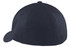 A navy blue Flexfit cap with a curved brim and a solid design, featuring a logo on the front.