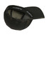 A black and camo cap with a Flexfit branding on the inside of the band and a curved visor.