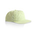 A cap in a light green colour with a curved peak and a logo on the front.