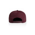 A maroon cap featuring a solid fabric design and an adjustable strap at the back. Includes branding on the side.