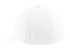 A white cotton twill cap with a rounded top and a curved brim, featuring a logo on the front.
