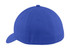 A blue Port Authority Flexfit Cotton Twill Cap with a rounded crown and a stiff brim, featuring a logo.
