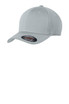 A grey cap featuring a curved brim, made from breathable mesh material and includes a logo.