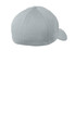 A grey cap with a rounded crown, featuring a curved peak and a solid design. Includes a logo on the back.