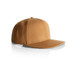 A brown cap with a structured design and a flat brim. It features a logo on the front.